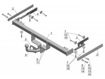 Фаркоп Avtos для Nissan Tiida 2004-2014